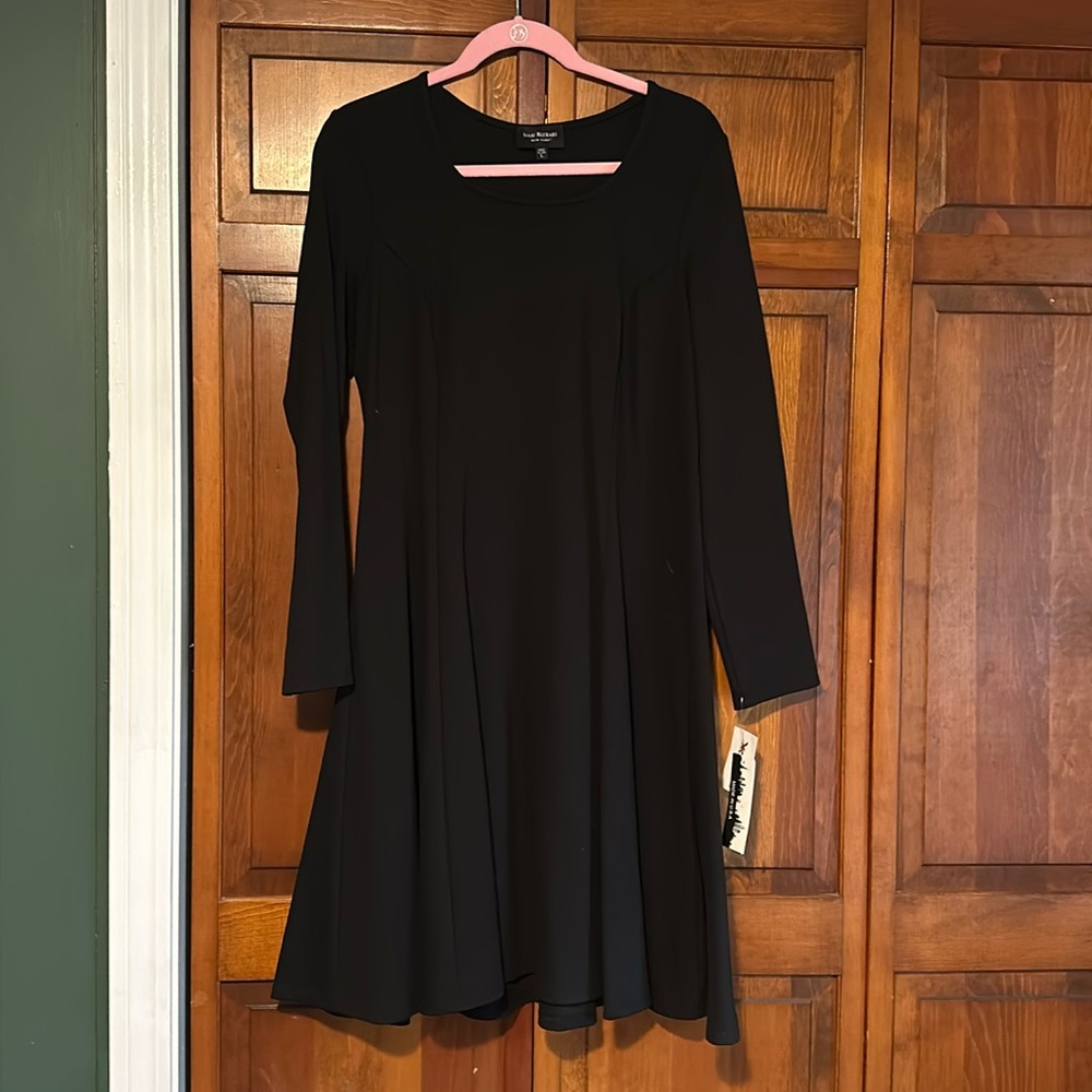 Isaac mizrahi long sleeve black dress